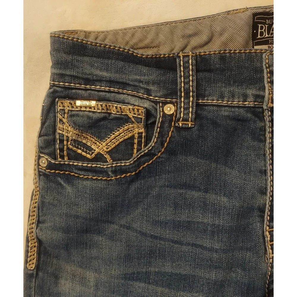 Buckle Black Mens Fit No 3 Slim Bootcut Stretch Bootleg Jeans Size 32/30 (32S)